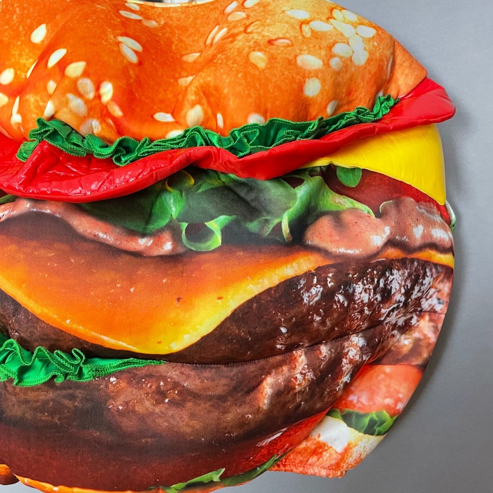 Hamburger Halloween Costume Children Novelty Food One Size 4-10 Kids Girl Boy - Picture 7 of 16